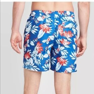 New Goodfellow & Co Tropical Blue Swimsuit Trunks 7” Inseam Men’s Small